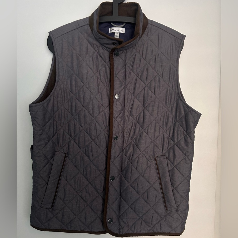 Peter Millar Men’s Essex Quilted Purple and Brown Vest